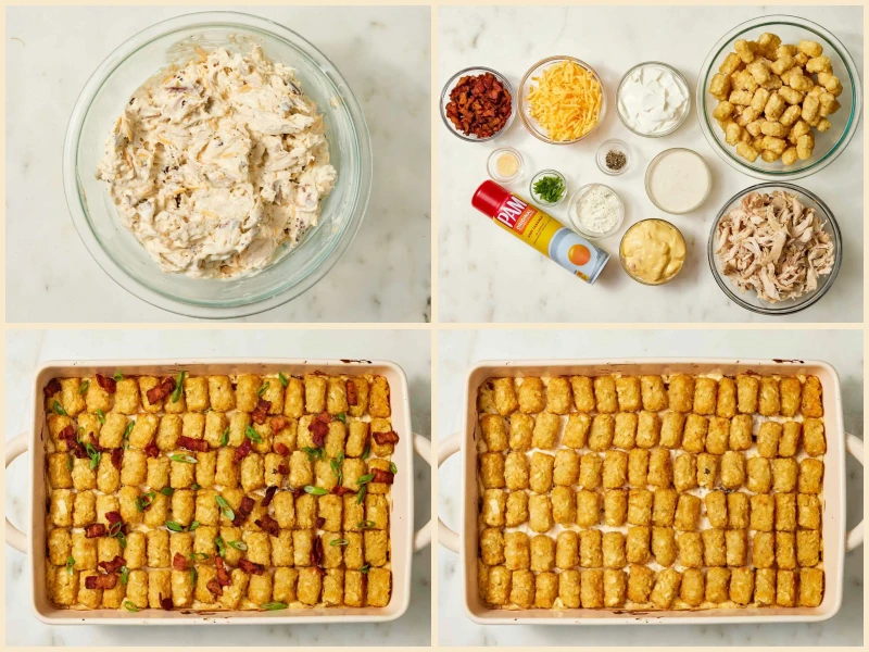 Chicken Bacon Ranch Tater Tot Casserole Recipe