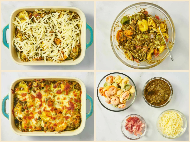 4-Ingredient Pesto Tortellini Bake Recipe