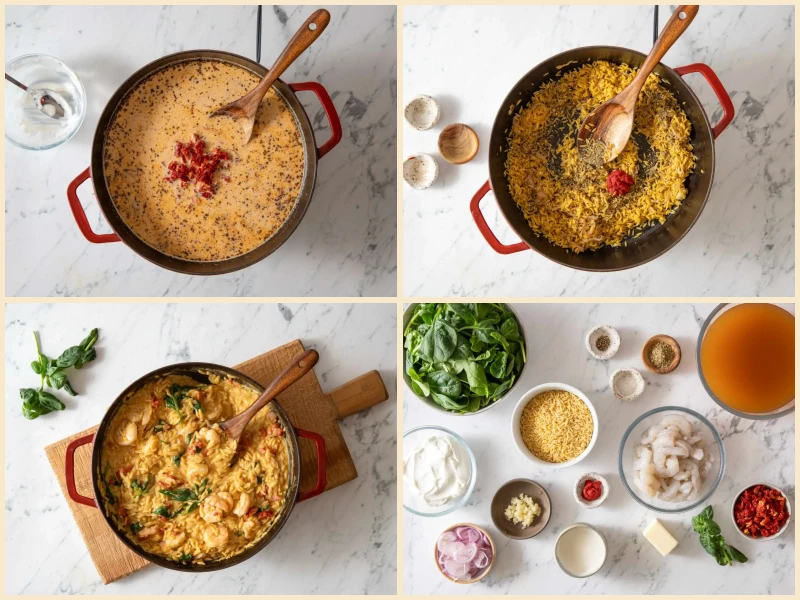 One Pot Tuscan Shrimp and Orzo Recipe