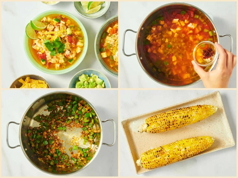 Chicken Tortilla Soup with Charred Corn and Fire-Roasted Tomatoes Recipe
