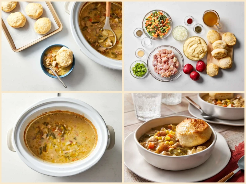 Slow Cooker Chicken Pot Pie With Biscuits Recipe