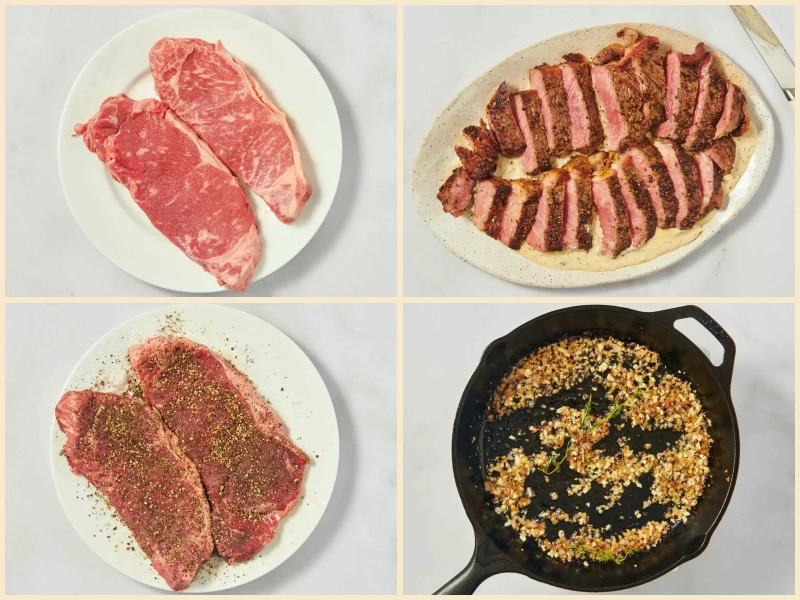 Steak with Creamy Peppercorn Sauce Recipe