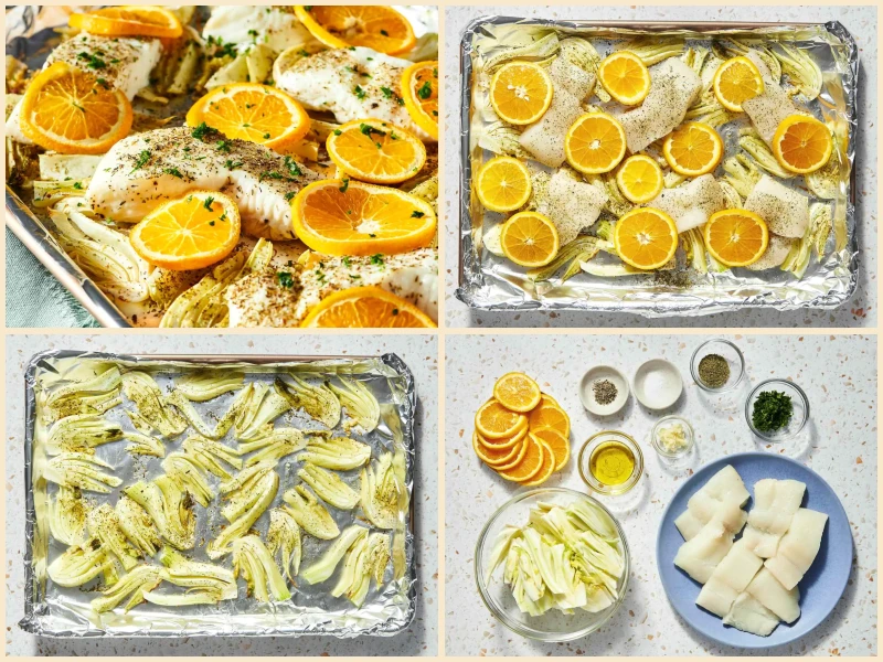 Sheet Pan Halibut with Orange and Fennel Recipe