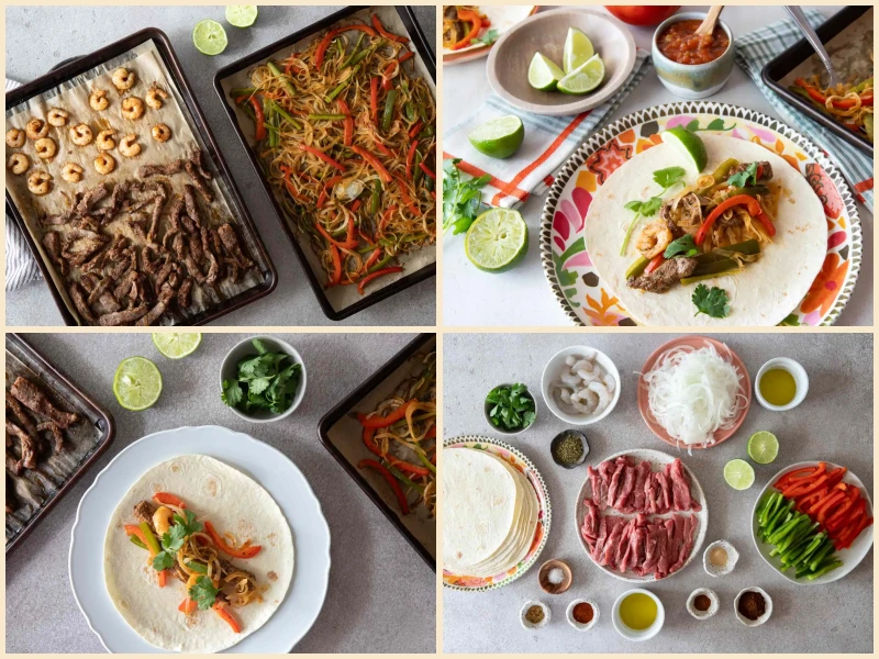 Sheet Pan Steak and Shrimp Fajitas Recipe