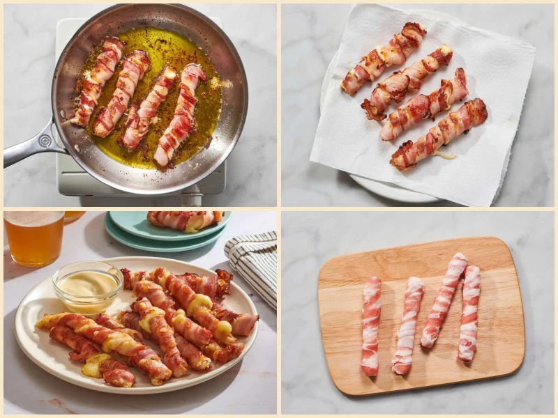 2-Ingredient Bacon-Wrapped Mozzarella Sticks Recipe