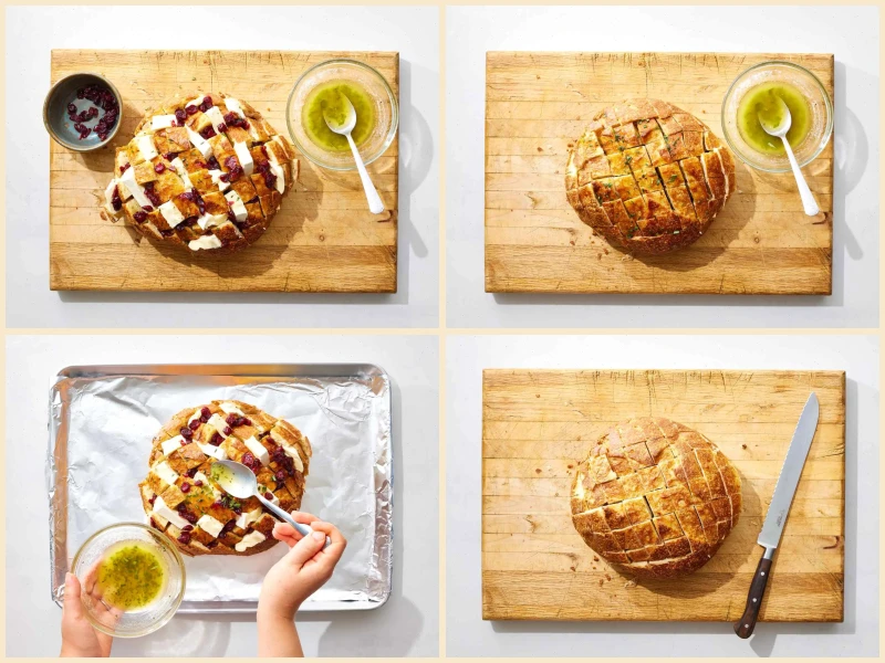 Cranberry Brie Pull Apart Bread Recipe