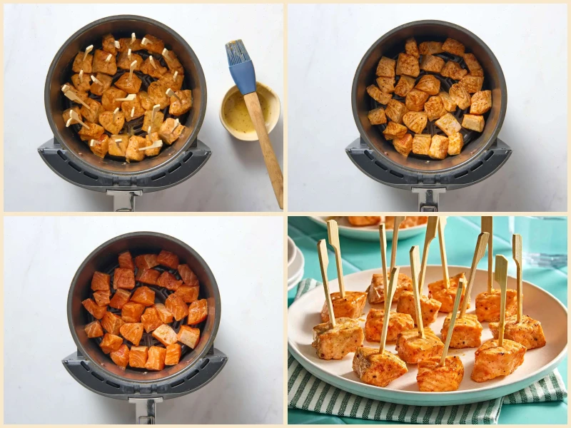 Air Fryer Honey Mustard Salmon Bites Recipe