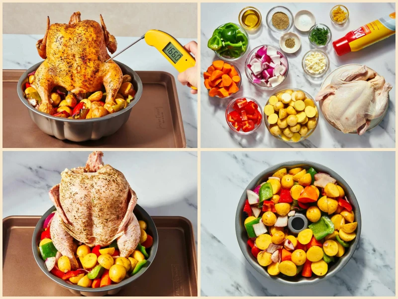 Easy Bundt Pan Roasted Greek Chicken and Vegetables Recipe