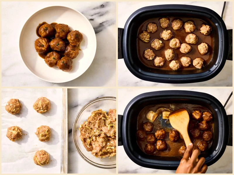 Slow Cooker Chicken Apple Butter Meatballs Recipe
