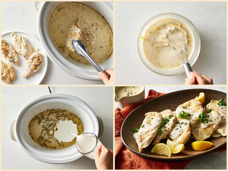 Slow Cooker Creamy Lemon Herb Chicken Recipe