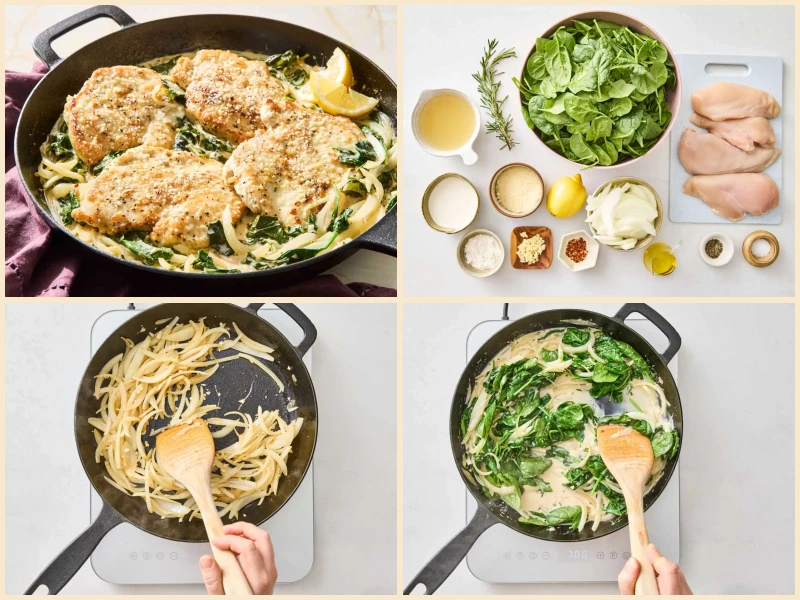 Spinach Lemon Chicken Bake Recipe