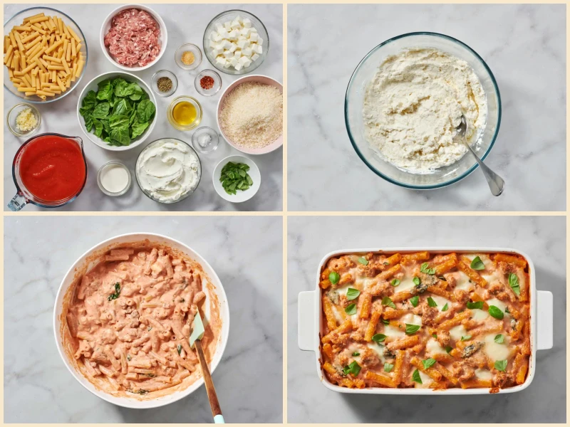 Sausage and Spinach Baked Ziti Recipe