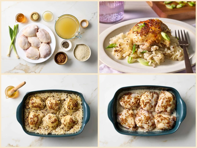 Honey Mustard Chicken and Rice Bake Recipe