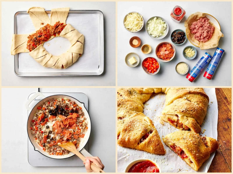 Pizza Stuffed Crescent Ring Recipe