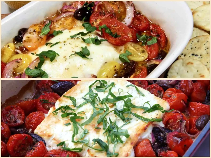 Baked Feta Cheese and Tomatoes Recipe
