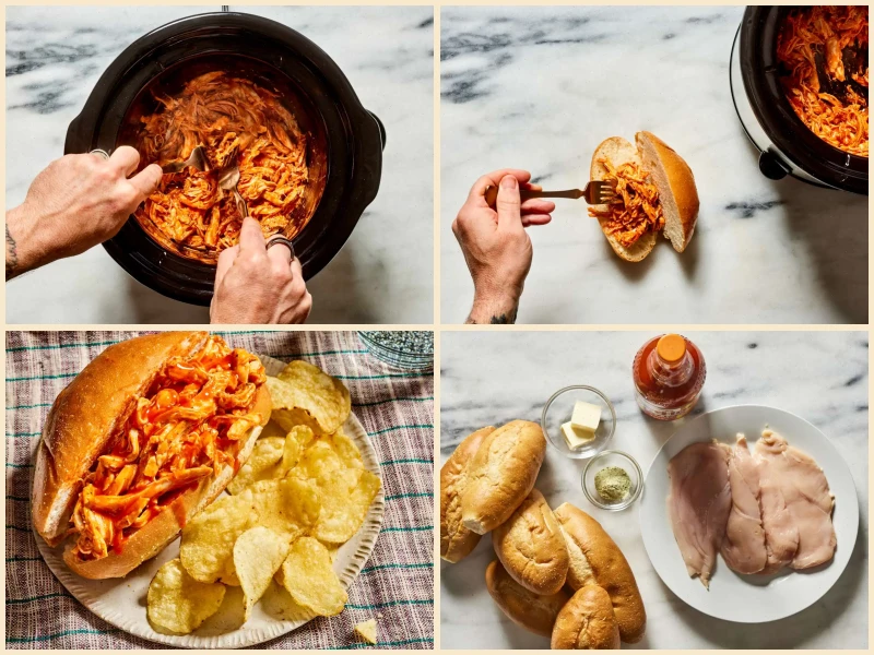 Slow Cooker Buffalo Chicken Sandwiches Recipe