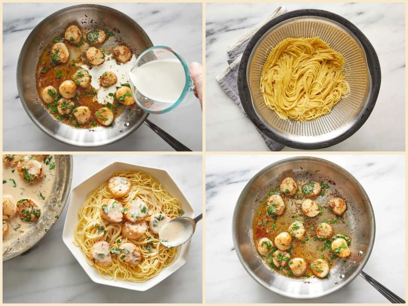 Savory Sea Scallops and Angel Hair Pasta Recipe
