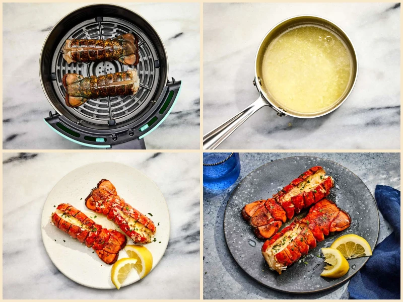 Air Fryer Lobster Tails with Lemon-Garlic Butter Recipe