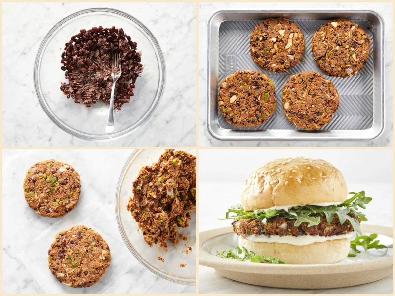 Homemade Black Bean Veggie Burgers Recipe