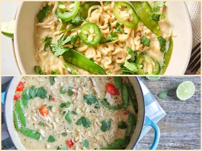 Creamy Green Curry Chicken Ramen Recipe