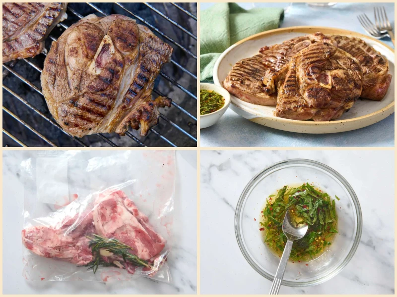 Grilled Lamb Shoulder Chops with Fresh Mint Jelly