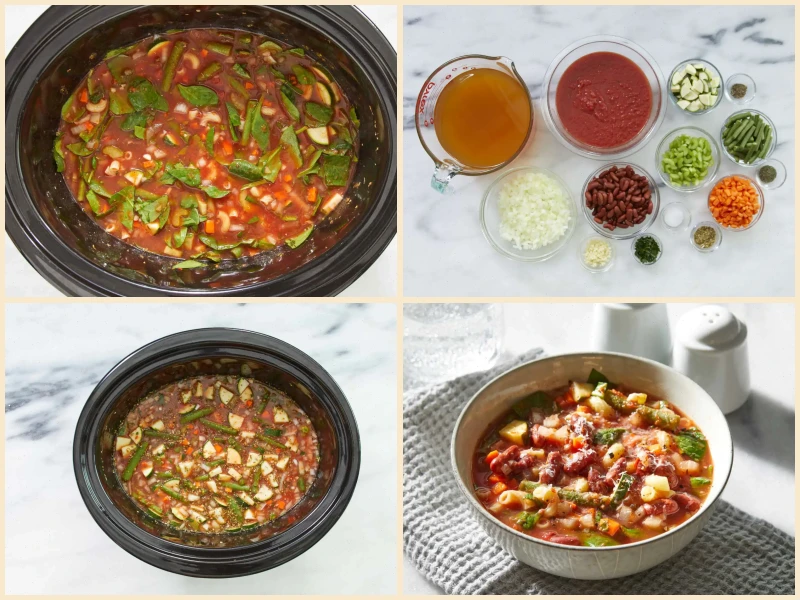 Slow Cooker Vegetarian Minestrone Recipe