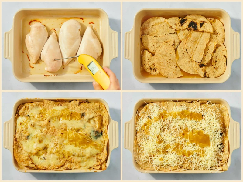 Quick and Easy Green Chile Chicken Enchilada Casserole Recipe