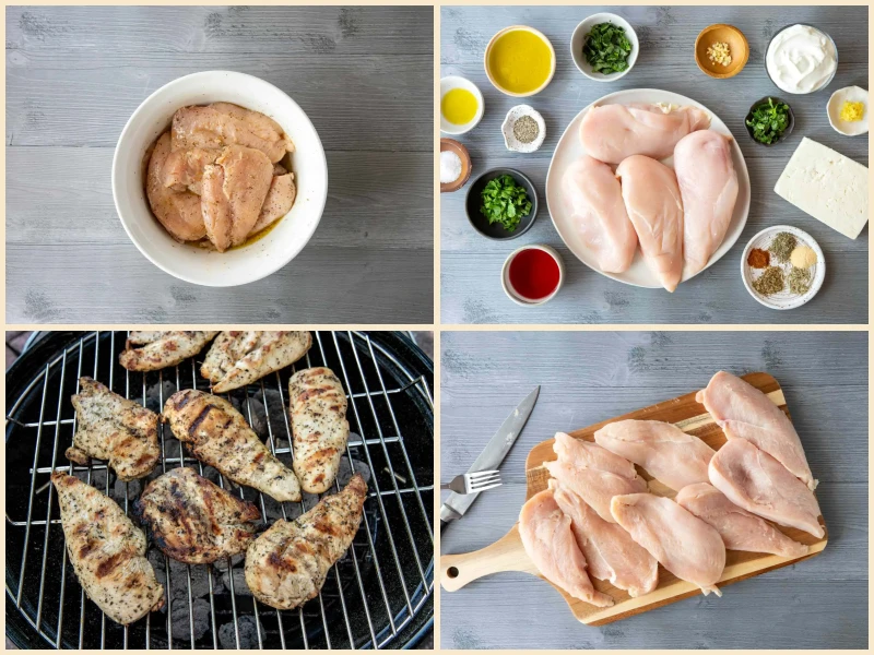 Grilled Greek Chicken Breasts with Whipped Feta Recipe