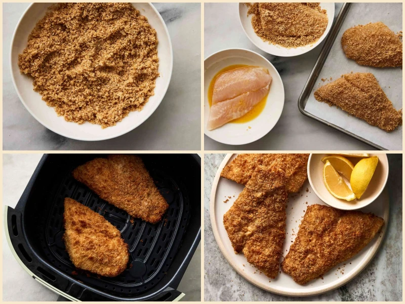 Air-Fried Crumbed Fish Recipe