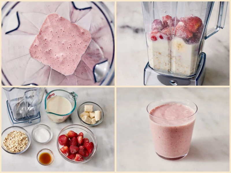 Strawberry Oatmeal Breakfast Smoothie Recipe
