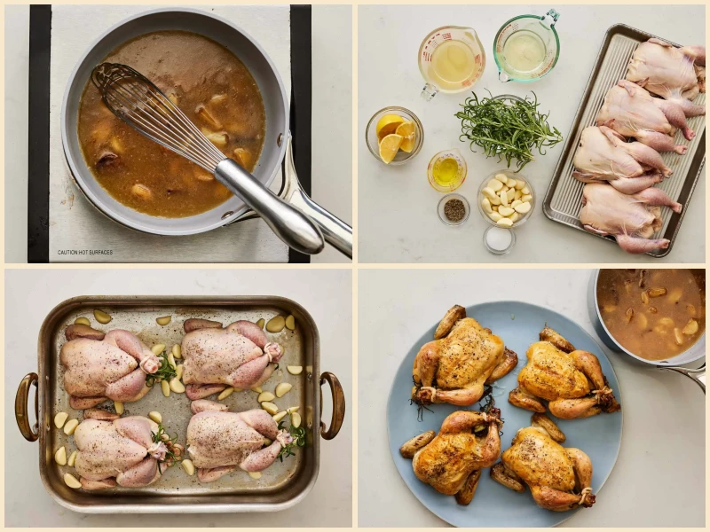 Cornish Game Hens with Garlic and Rosemary Recipe