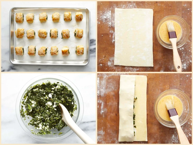 Spinach Rolls with Puff Pastry Recipe