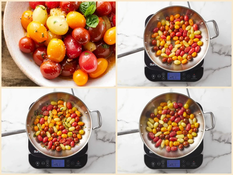 Sautéed Cherry Tomatoes with Garlic and Basil Recipe