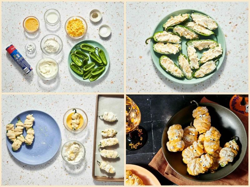 Baked Mummy Jalapeno Poppers Recipe