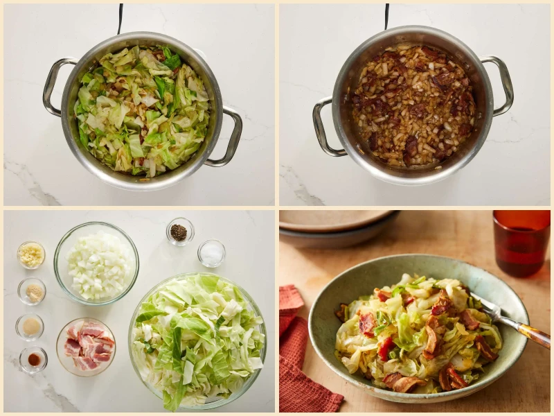 Fried Cabbage with Bacon, Onion, and Garlic Recipe