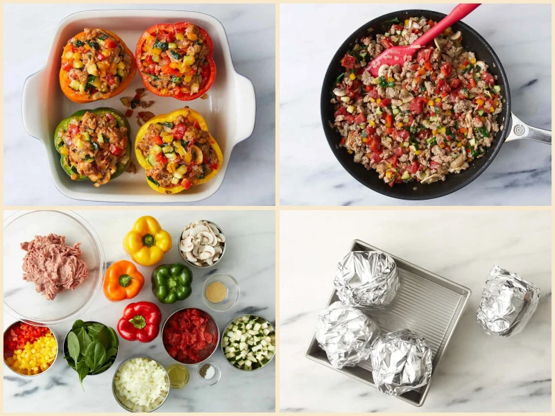 Stuffed Peppers with Turkey and Vegetables Recipe