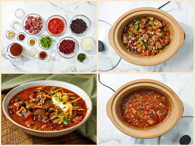 Slow-Cooked Stew Meat Chili Recipe