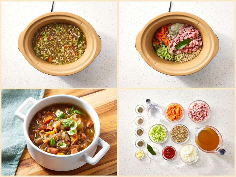 Slow Cooker Lentil and Ham Soup Recipe