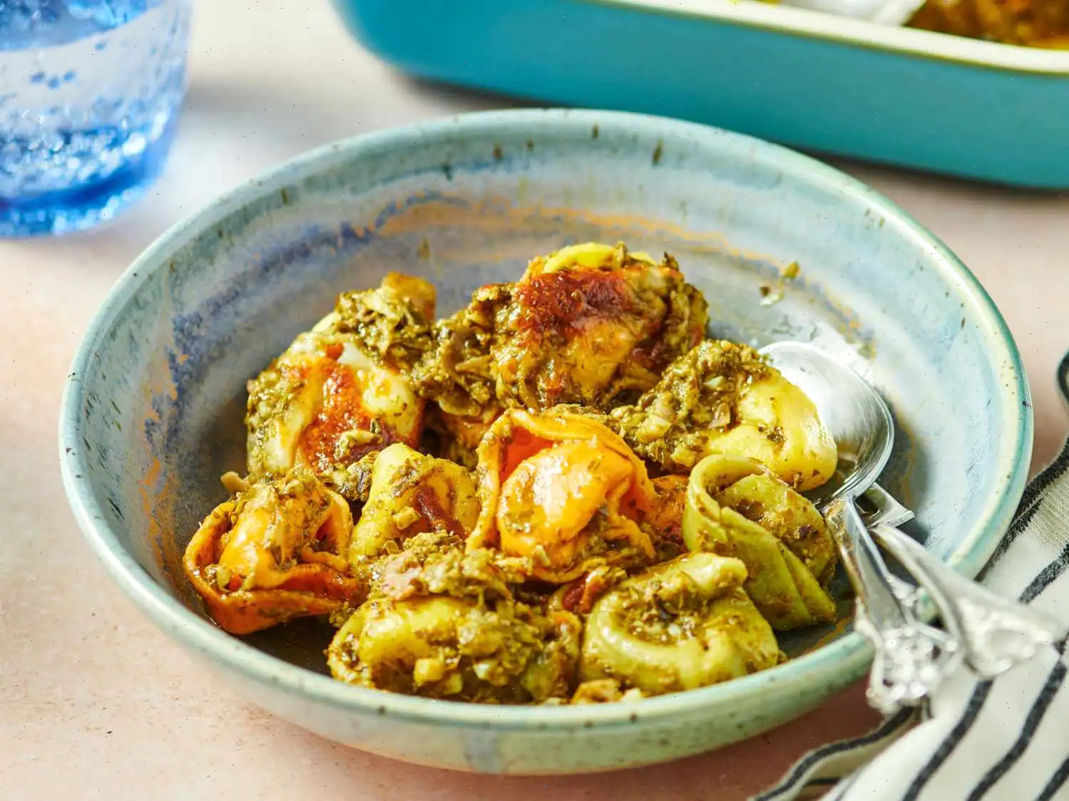 4-Ingredient Pesto Tortellini Bake Recipe
