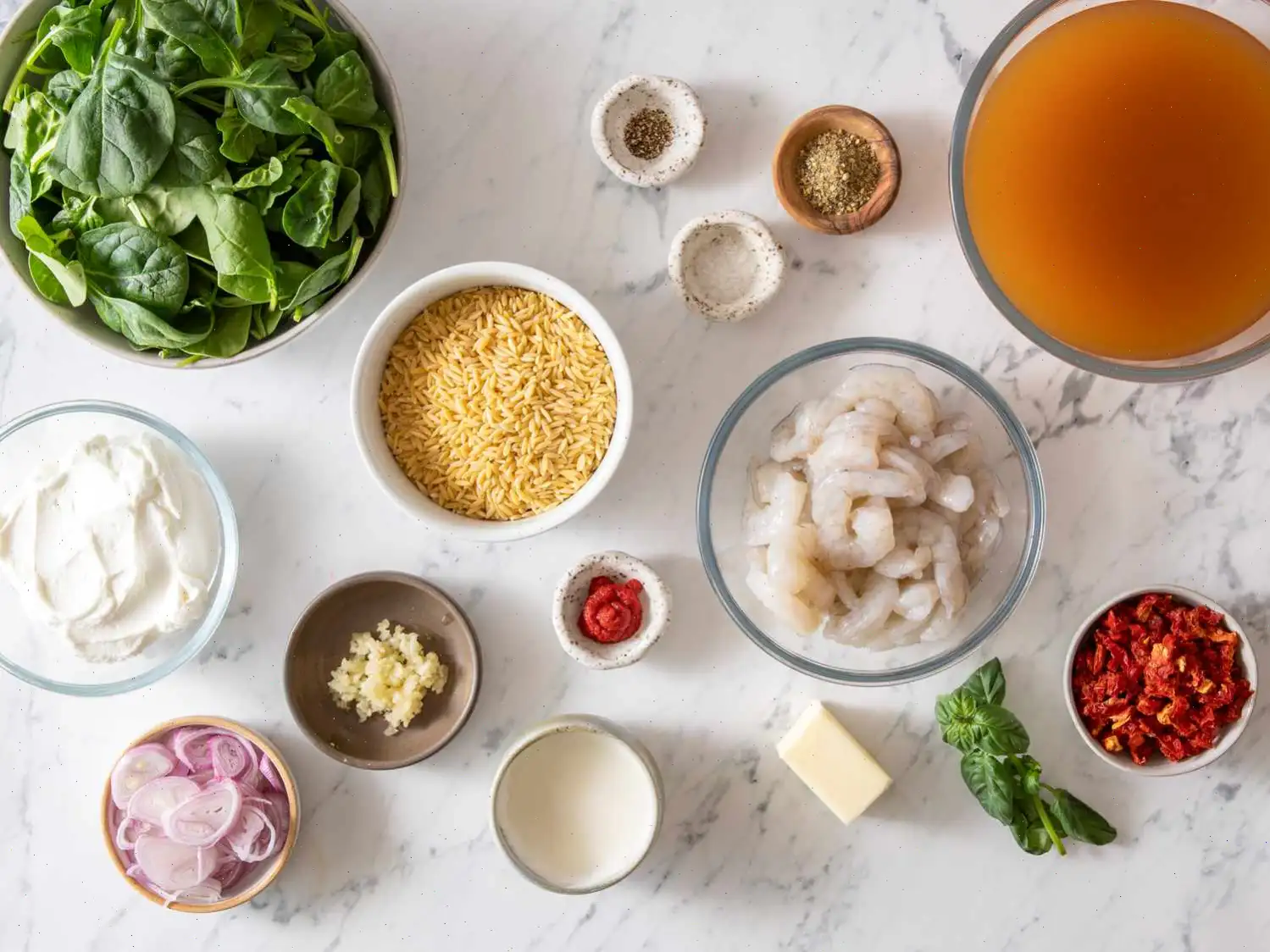 One Pot Tuscan Shrimp and Orzo Recipe