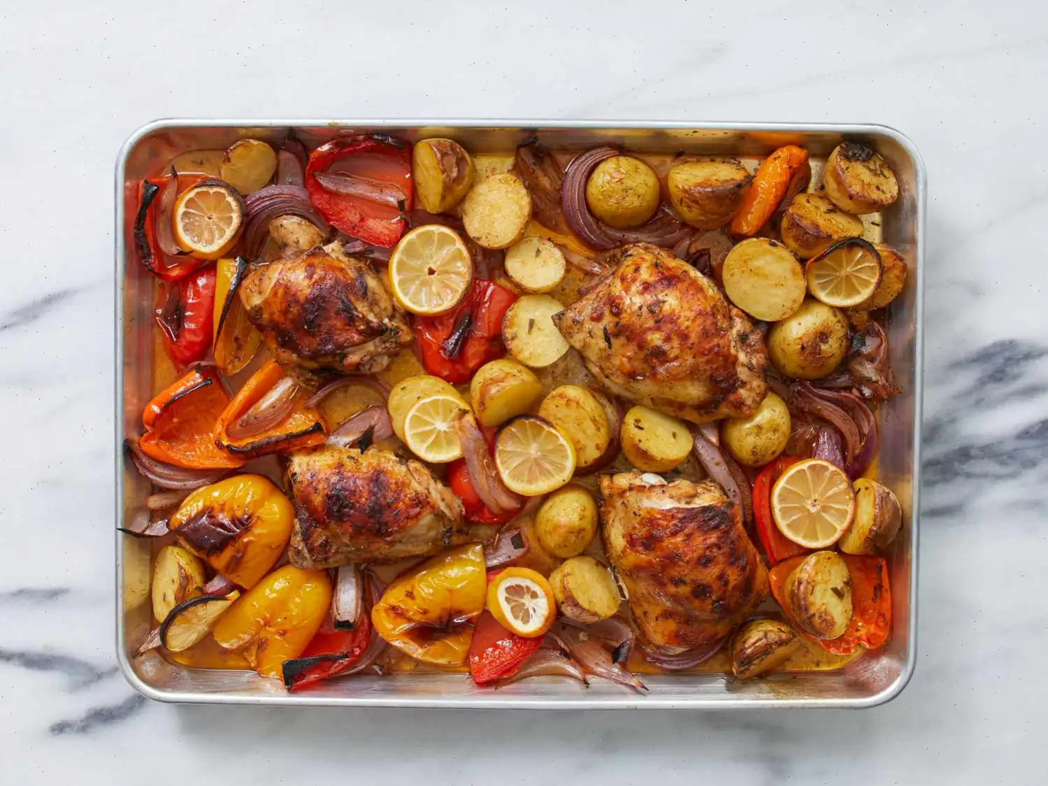 Mediterranean Chicken Sheet Pan Dinner Recipe
