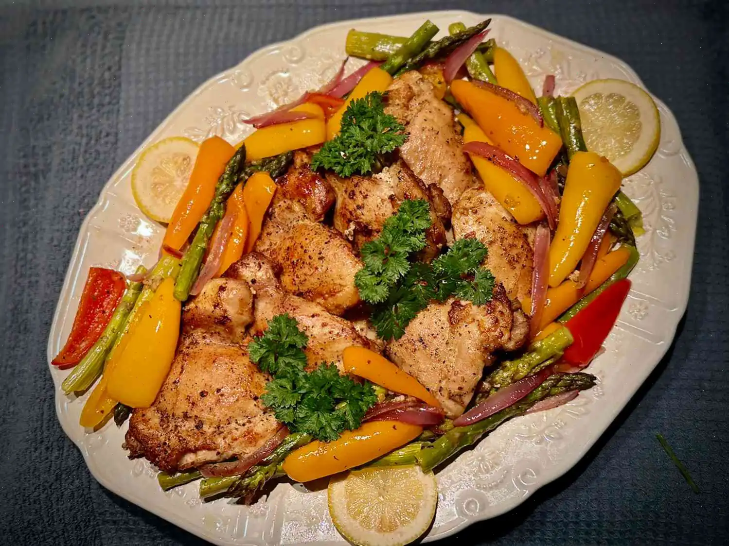 Sheet Pan Lemon Garlic Chicken with Vegetables Recipe