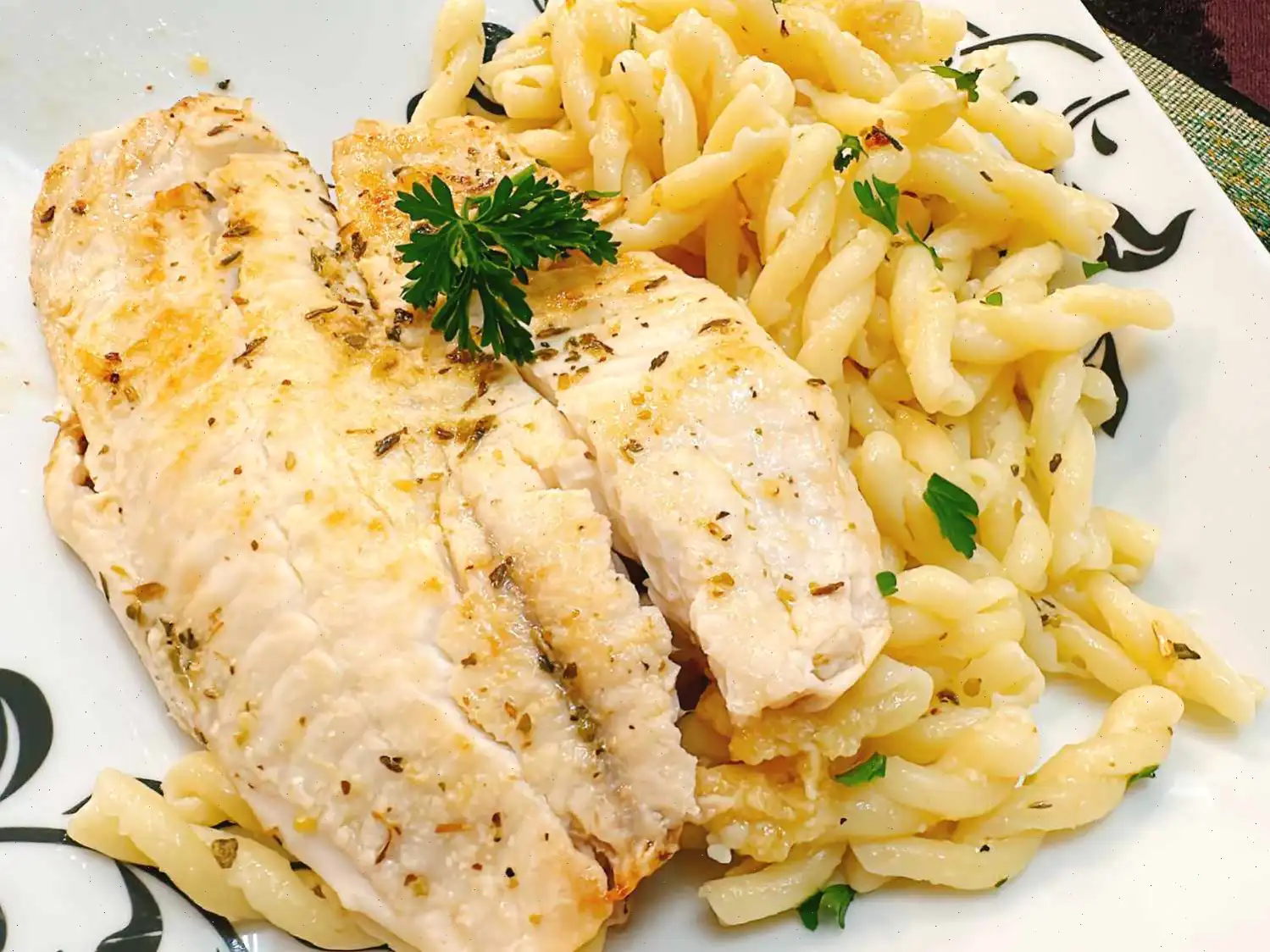 Pan-Seared Lemon Tilapia with Parmesan Pasta Recipe