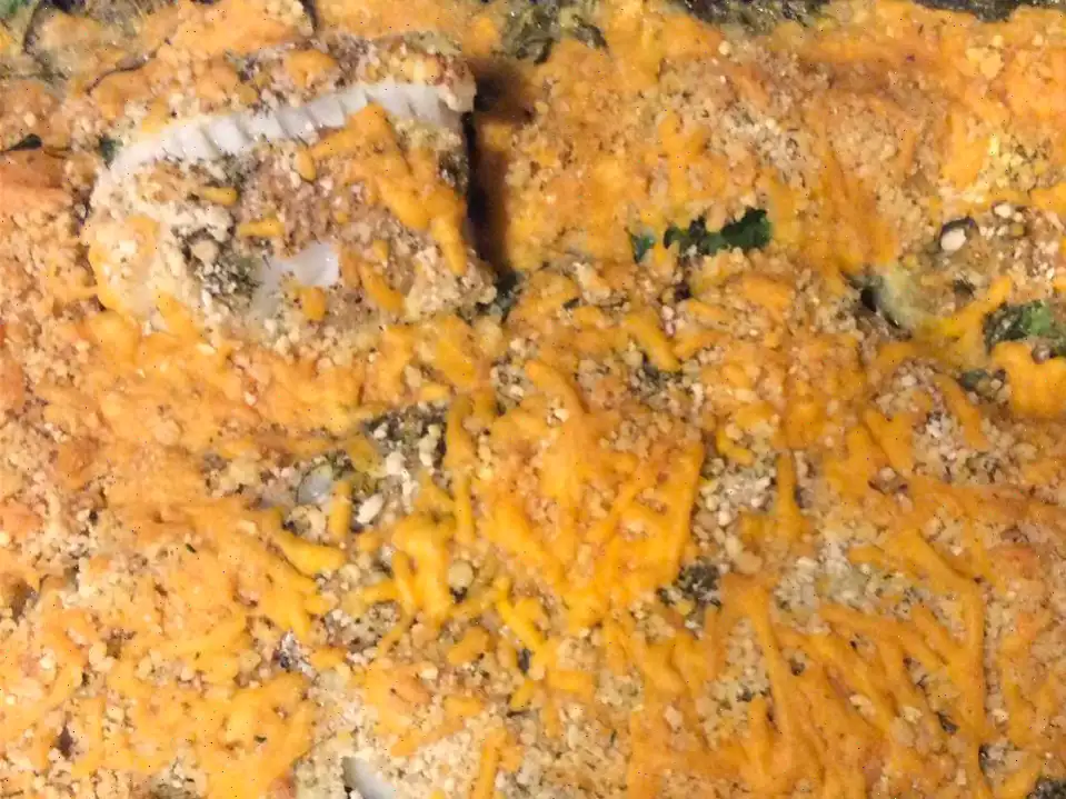Crunchy Cheesy Fish and Spinach Casserole Recipe