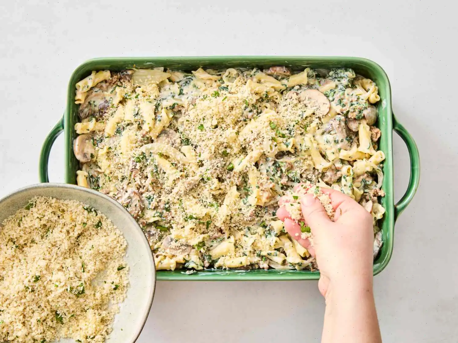 Stuffed Mushroom Pasta Bake Recipe