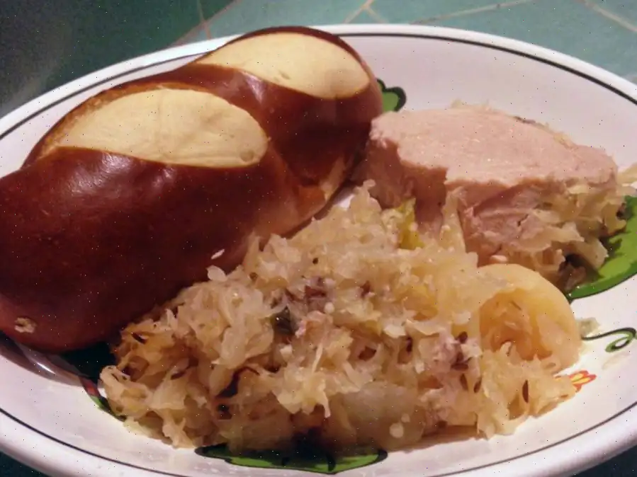Slow Cooker German-Style Pork Roast with Sauerkraut and Potatoes Recipe