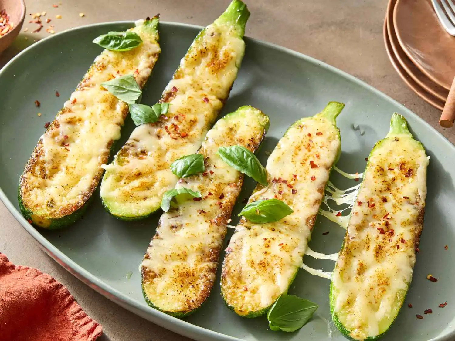 Cheesy Garlic Zucchini Steaks Recipe