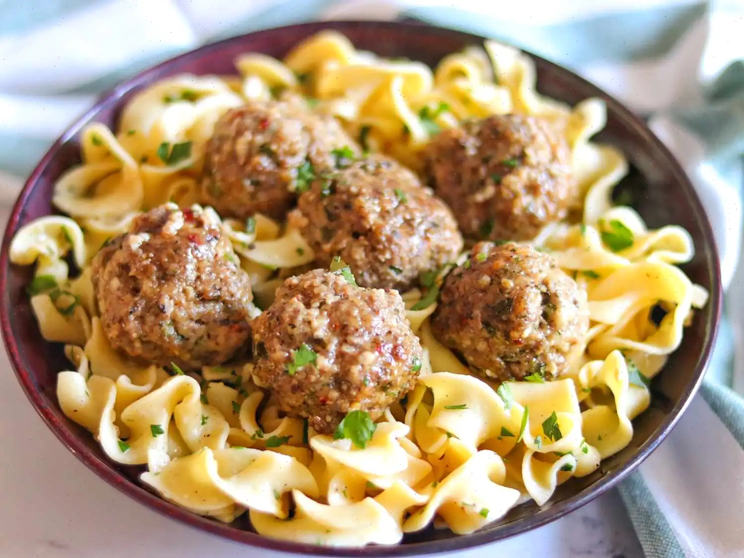 Italian Meatballs on Parmesan Noodles Recipe