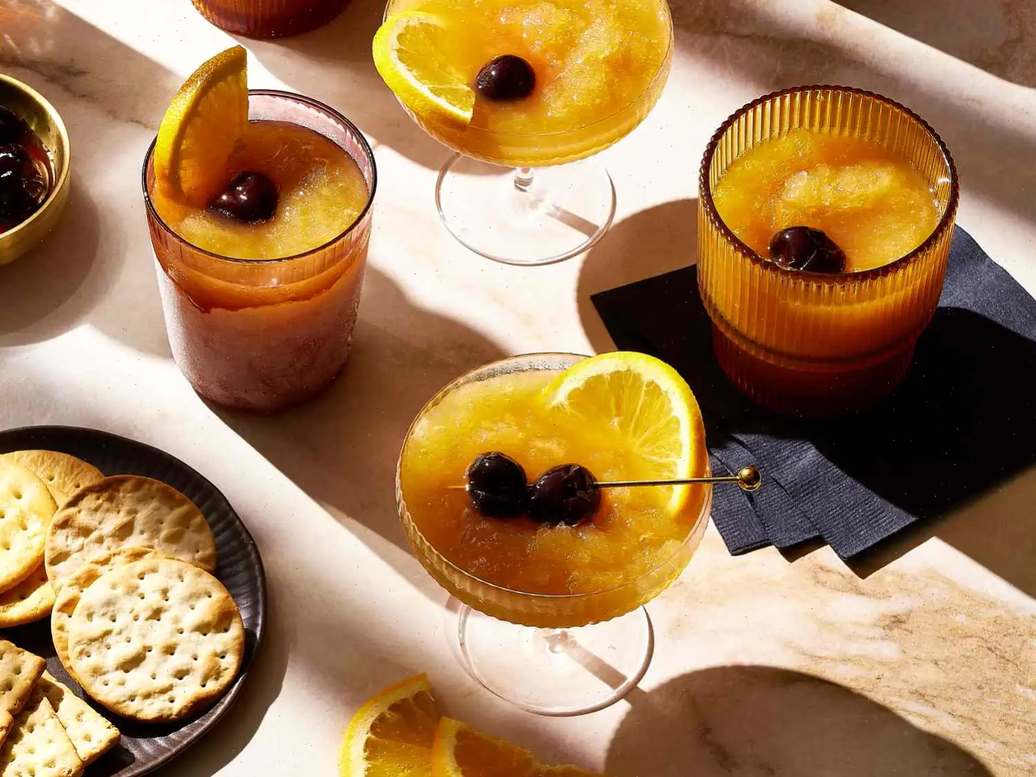 Bourbon Slush with Drunken Cherries Recipe