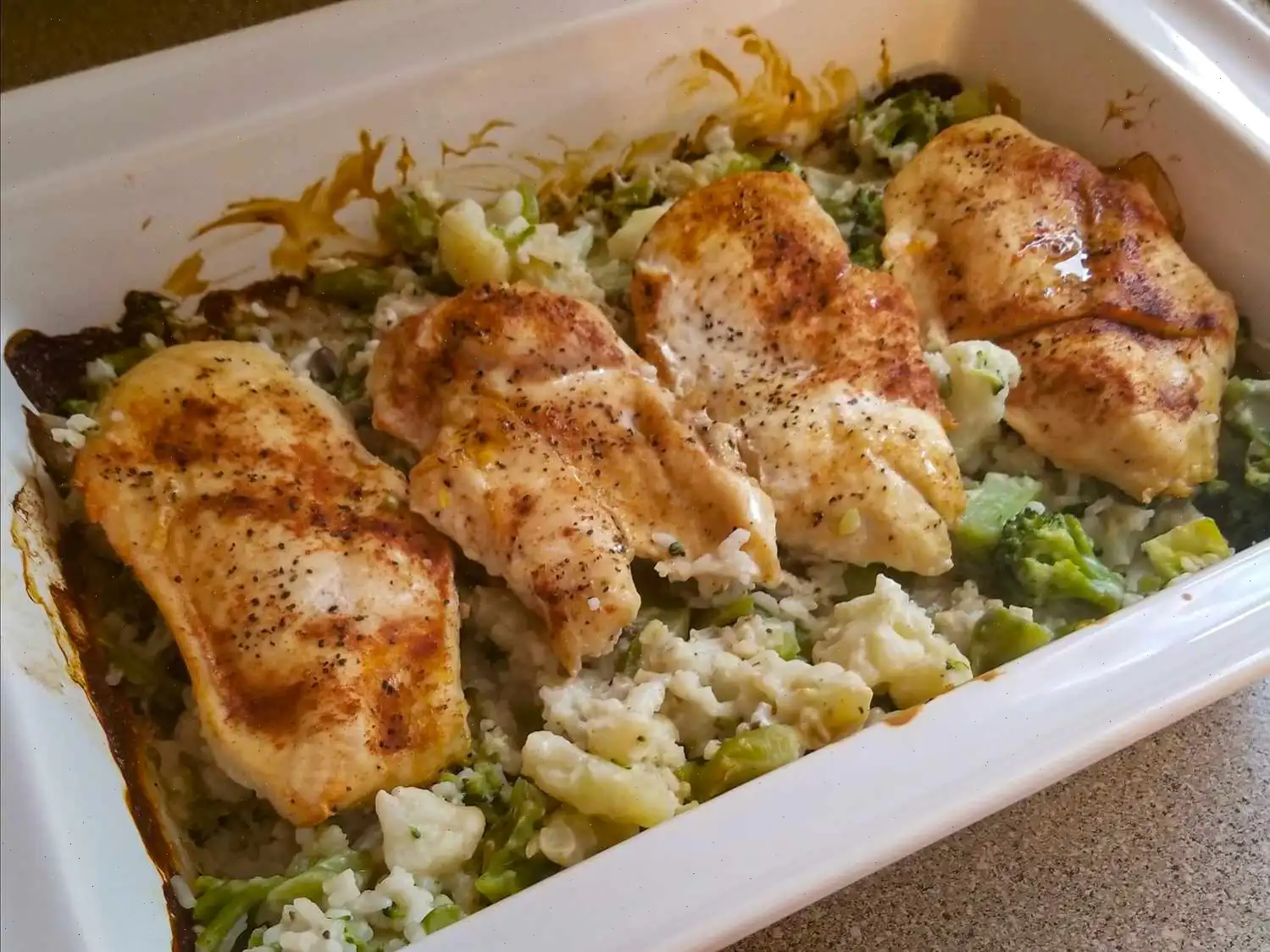 One Dish Chicken and Rice Bake Recipe